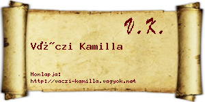 Váczi Kamilla névjegykártya